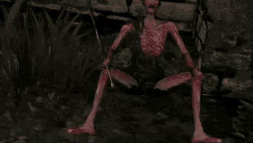 Bloody Monster Holding Bloody Sword