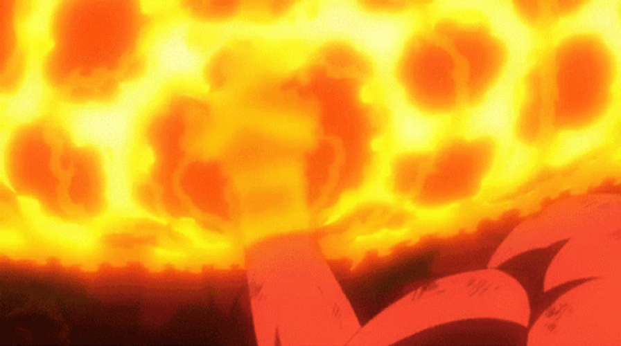 Bloody One Piece Ace Surrounded With Fire GIF