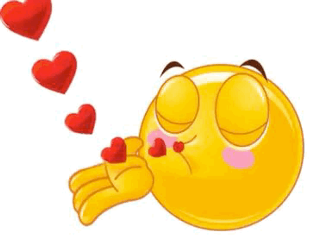 Blowing Heart Kisses Emoji GIF