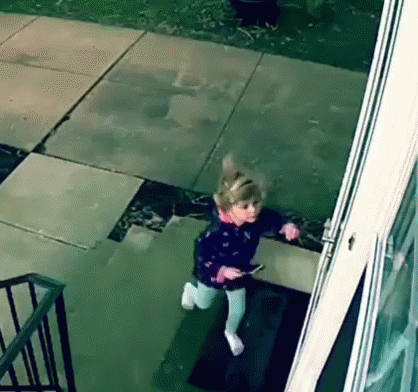 Kid Blown Away By Strong Wind Door GIF