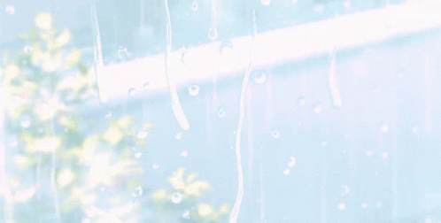 Blue Aesthetic Rain Water GIF