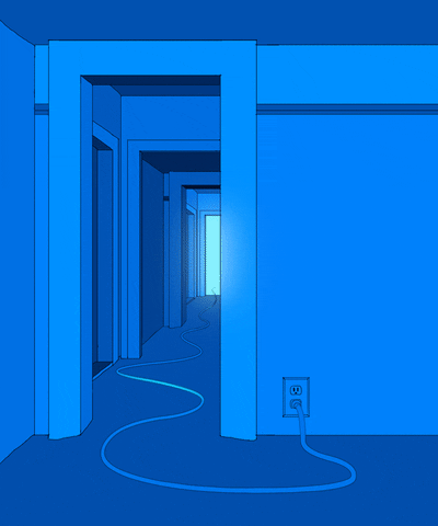 Blue Aesthetic Walls GIF