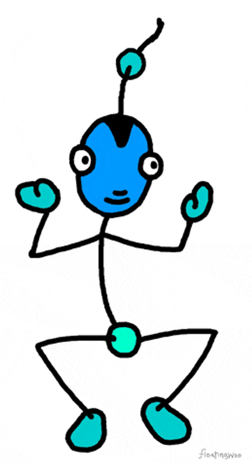 Blue Alien Stickman Dance GIF