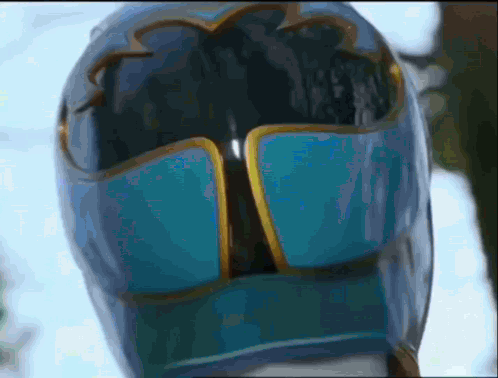 Blue And Black Helmet Close Up GIF