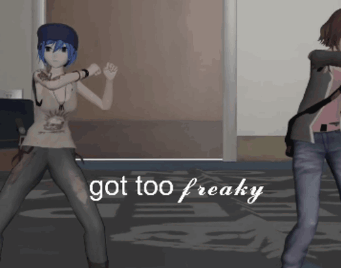 Blue and Brown Hair Girls Got Too Freaky