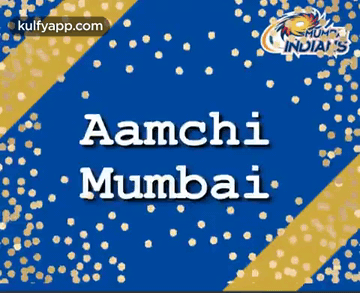 Blue and Gold Background With Aanchi Mumbai