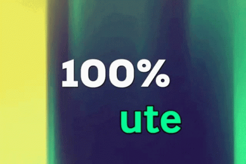 Blue and Green Background Saying 100 % Ute