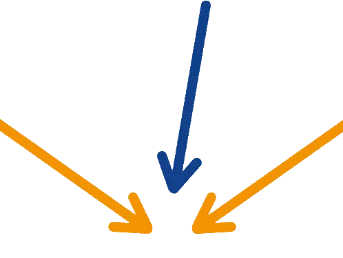 Blue and Orange Opposite Arrows