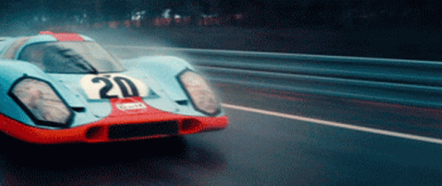 Blue and Orange Race Car Number 20