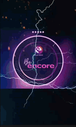 Blue and Purple Circle Saying Be Encore