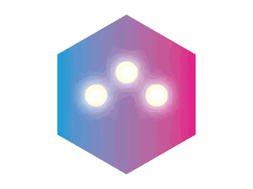 Blue and Purple Hexagon With Glowing Circles