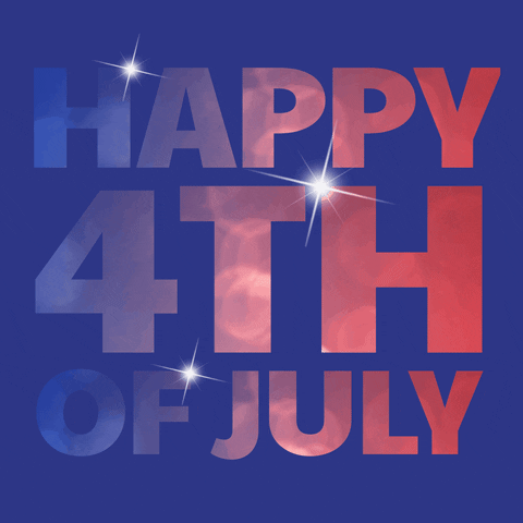 Blue And Red Happy Fourth Of July GIF