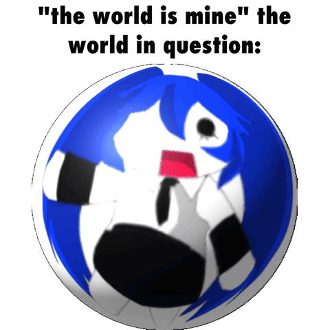 Blue And White Ball Saying The World Is Mine The World In Question