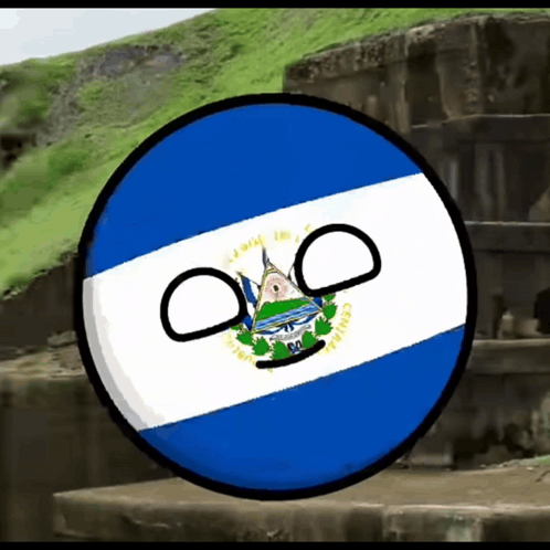 Blue and White Ball With Skull and Crest
