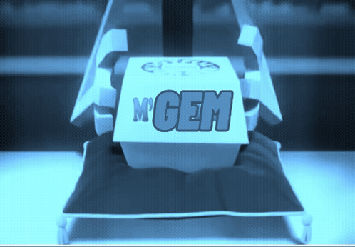 Blue and White Box Saying m'gem