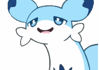 Blue and White Cartoon Character