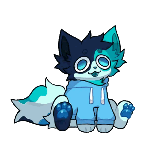 Blue And White Cat In Hoodie
