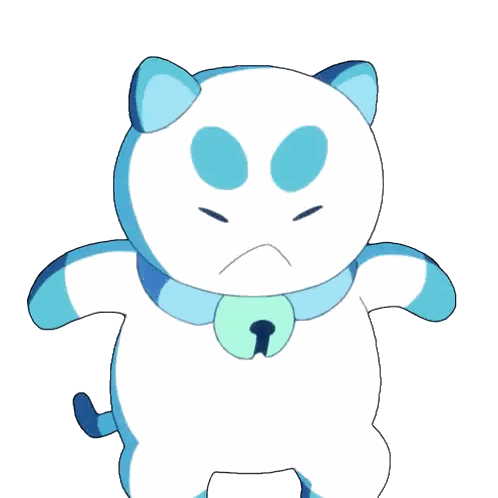 Blue and White Cat with Bell