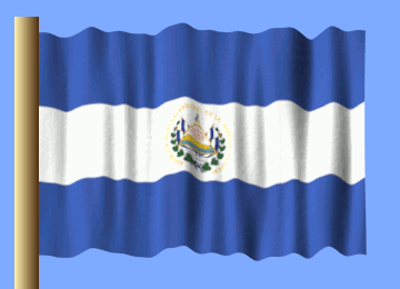 Blue and White Flag Saying El Salvador En La Victoria