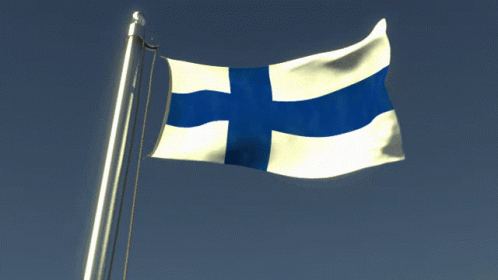 Blue and White Flag With Cross Flying in Wind