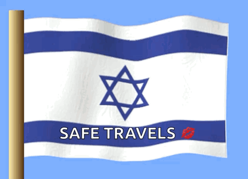 Blue and White Flag With Star Safe Travels