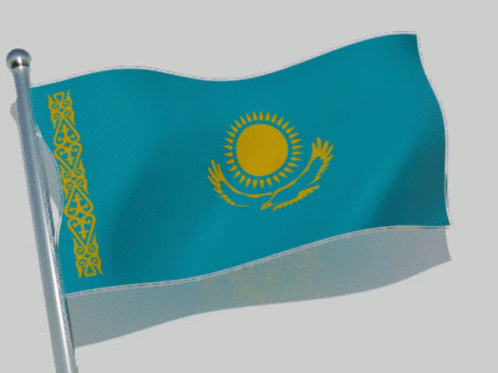 Blue And White Flag With Yellow Sun GIF