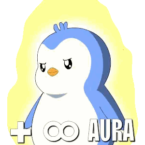 Blue and White Penguin Aura Farming