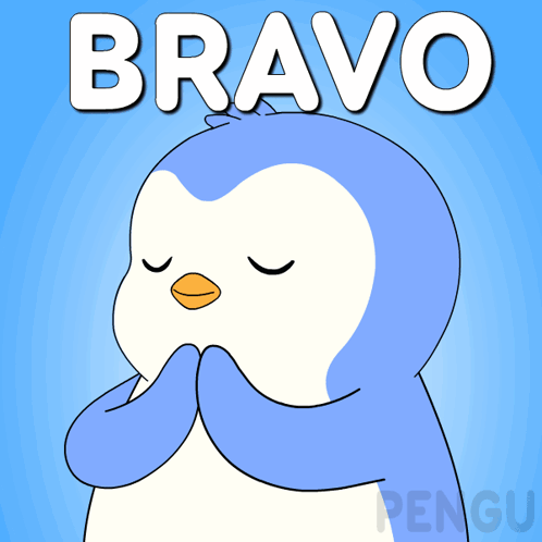Blue And White Penguin Bravo GIF