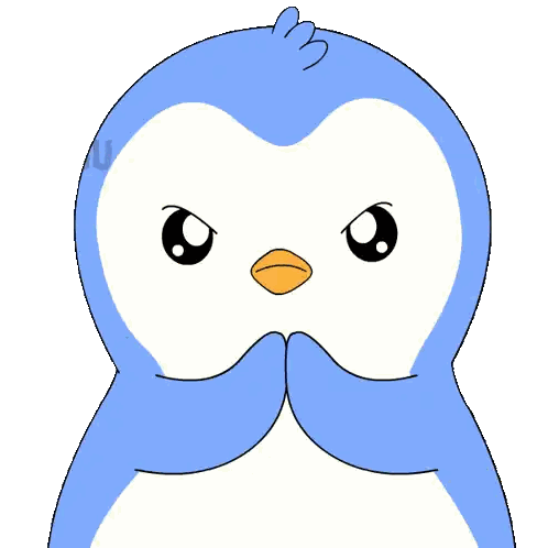 Blue and White Penguin Come On Fight Me