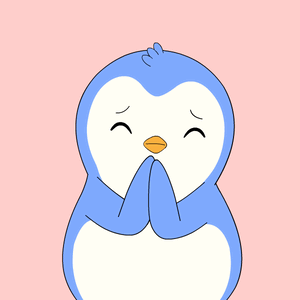 Blue and White Penguin Covering Face