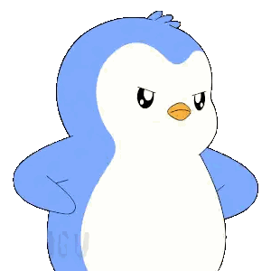 Blue and White Penguin Crosses Arms