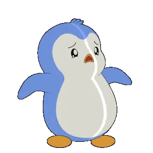 Blue and White Penguin Crying