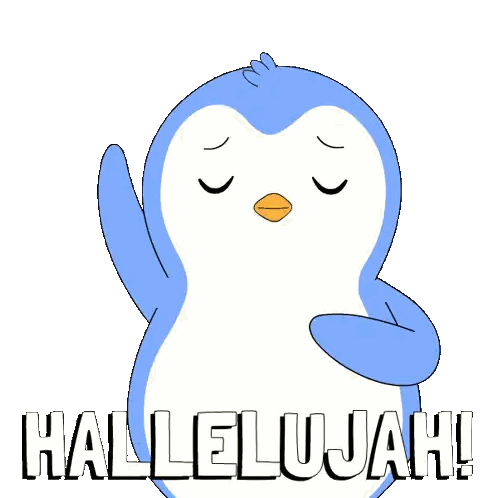 Blue and White Penguin Hallelujah Sign