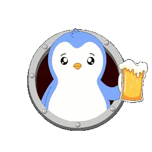 Blue And White Penguin Holding Beer
