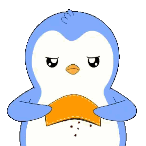 Blue and White Penguin Holding Food