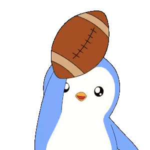 Blue and White Penguin Holding Football