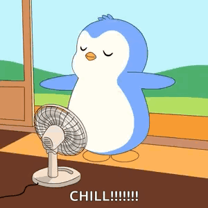 Blue and White Penguin Saying Chill