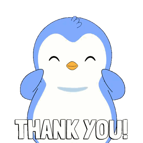 Blue and White Penguin Saying Thank You