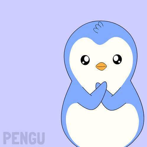 Blue and White Penguin Saying Thank You