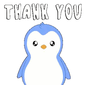 Blue and White Penguin Says Thank You