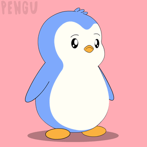 Blue and White Penguin Standing on Pink