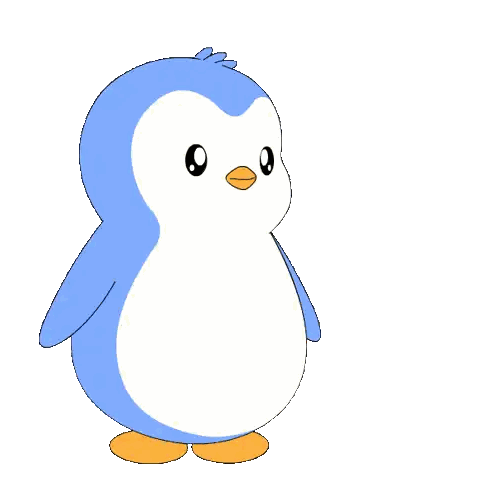 Blue and White Penguin Surrounded by Red Hearts