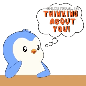 Blue and White Penguin Thinking About You