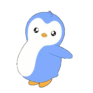 Blue and White Penguin Waving