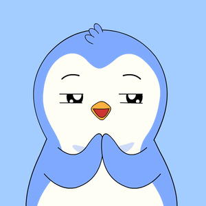 Blue and White Penguin with Closed Eyes