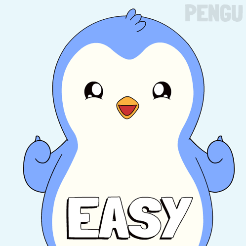 Blue And White Penguin With Easy GIF
