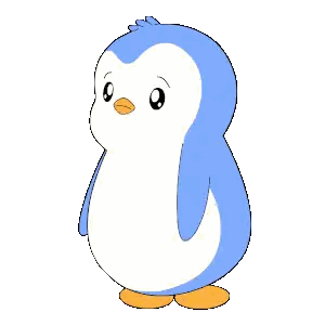 Blue and White Penguin with Orange Beak
