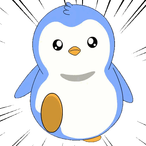 Blue and White Penguin with Orange Beak