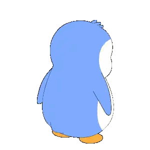 Blue and White Penguin with Orange Feet