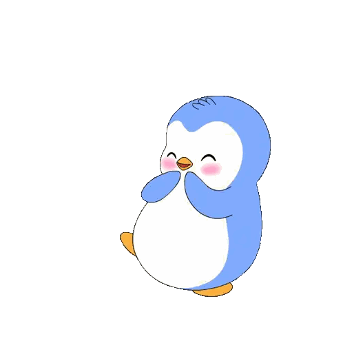 Blue and White Penguin with Orange Feet